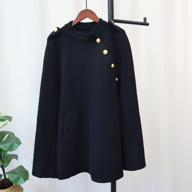 Autumn and Winter New Knitted Double-sided Woolen Coat Women's High-end Belt Temperament Sweater Cape