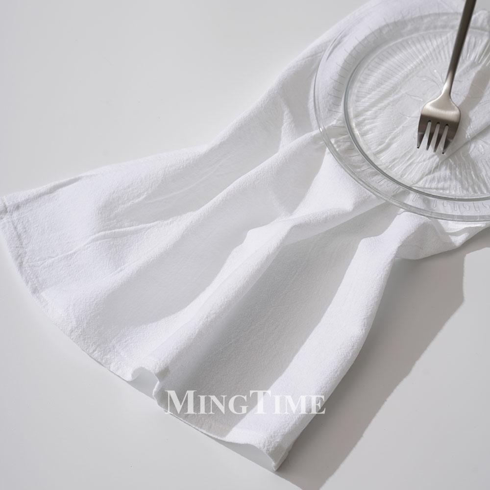 6pcs Cloth Napkins 40cm X 40cm Plain Washed Cotton Vintage Reusable Table Napkin for Gatherings Wedding Baby Shower Dinner Party