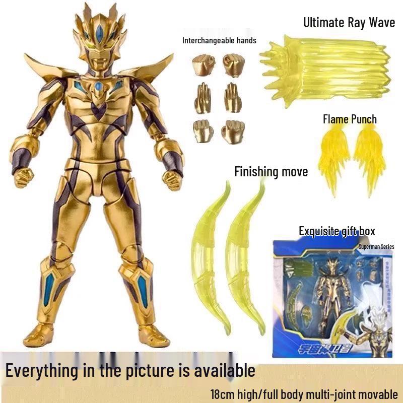 

Превосходная сияющая фигурка Ультрамена Зеро с суперподвижными суставами, золотыми суставами Зеро Блейзера и Белиала