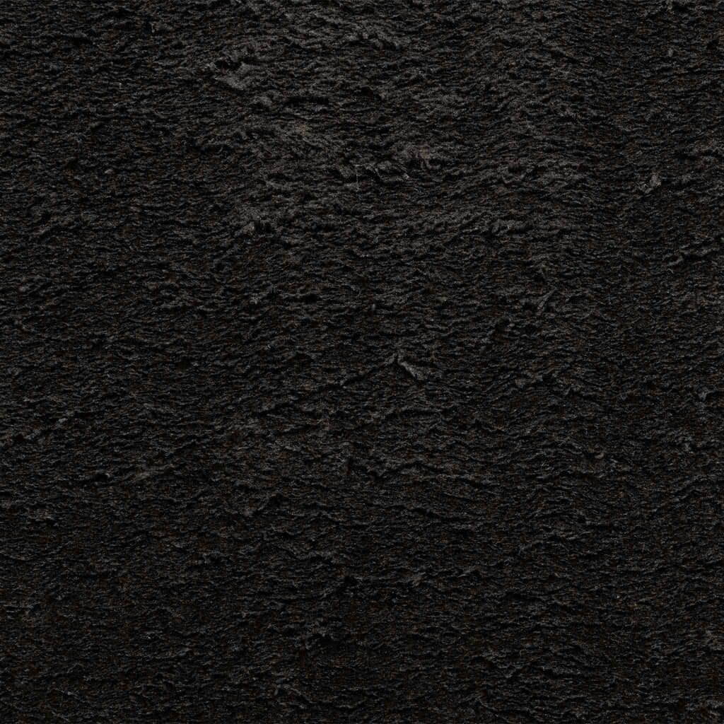 HUARTE Rug Short Pile Soft and Washable Black Ø 80 Cm