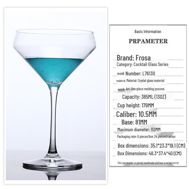 Triangular High-Stemmed Crystal Martini and Cocktail Glass