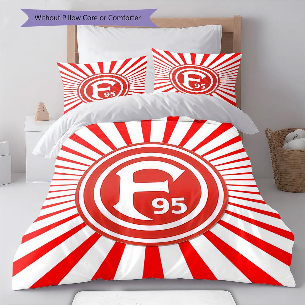 Fortuna Düsseldorf Bedding Quilt Set Quilt Cover Pillowcase Home Decoration Birthday Gift (1 * Duvet Cover + 2 * Pillowcase, Without Core)