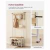 VASAGLE Coat Rack, Coat Stand with Shoe Storage Bench, Hall Tree with Shoe Rack, 3-in-1 Design, Steel Frame, for Hallway, Entrance, 32 x 70 x 175 cm