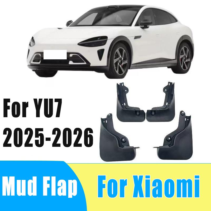 4pcs Automotive Tire Mudguard Waterproof Prevent Mud Splashing Car Mud Flap Fender Trim Accessories For Xiaomi YU7 2025-2026