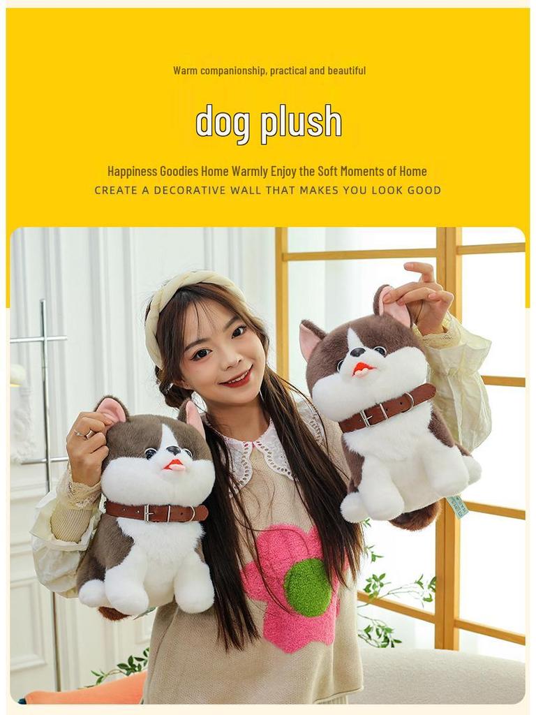 Trendy Plush Fortune Dog Doll - Cute Children's Rag Doll and Pet Ornament