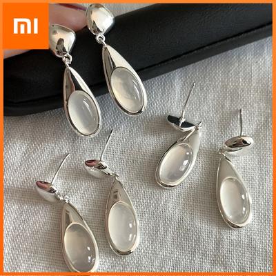 925 Sterling Silver Vintage Square Earrings For Women Trendy White Stone Earring Jewelry Prevent Allergy Party Accessories Gift