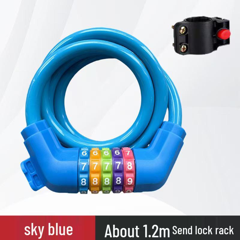 Five-Digit Anti-Theft Cable Lock for Mountain Bikes & E-Bikes