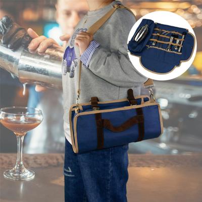 Yousheng Bolsa Portátil de Bartender Bolsa de Kit de Bar de Lona para Viagem Grande Capacidade Múltiplos Compartimentos Bolsa de Transporte para Ferramentas de Bar