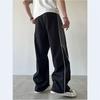 High Street Loose Wide Leg Sweatpants Unisex Striped Athletic Pants