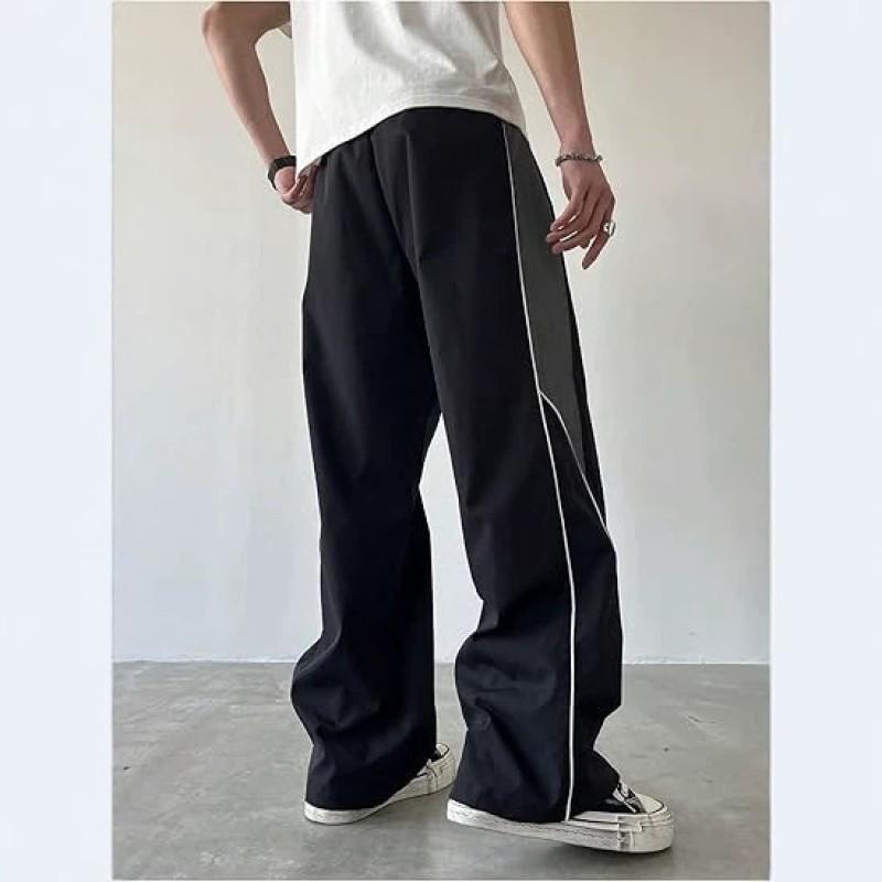 High Street Loose Wide Leg Sweatpants Unisex Striped Athletic Pants