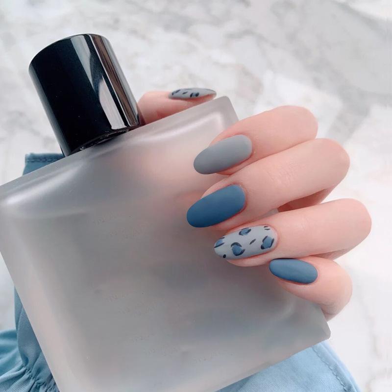 24Pcs False Nails Frosted Women Fake Nail Square Top Finish Designs Finger Nail Art Tips