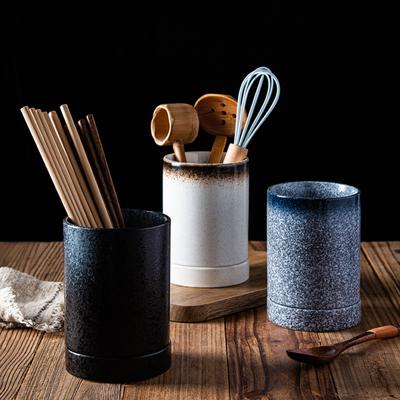 Japanese Ceramic Kitchen Restaurant Household Drain Chopsticks Storage Rack Chopsticks Box Creative Tableware Kitchen Supplies
