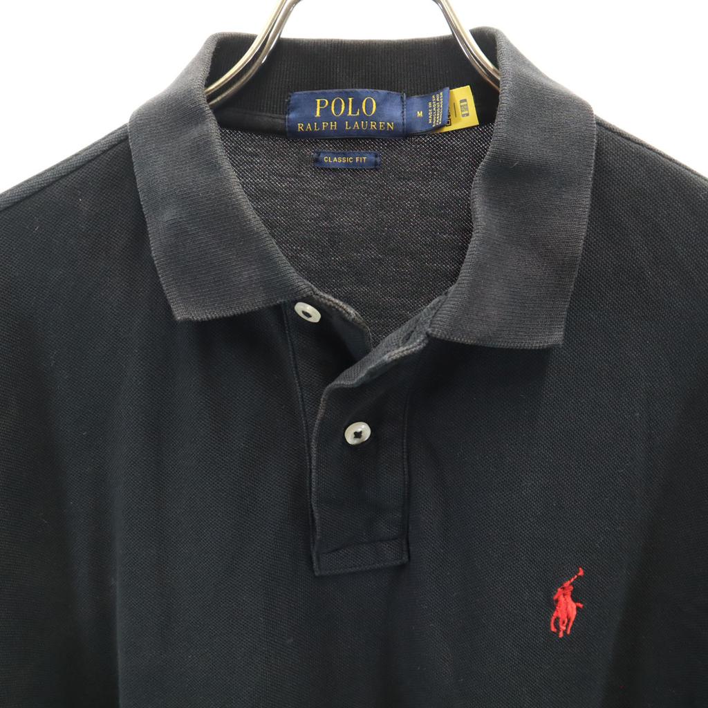 POLO RALPH LAUREN Short sleeve Classic fit Polo shirt M black Fawn Men's Used