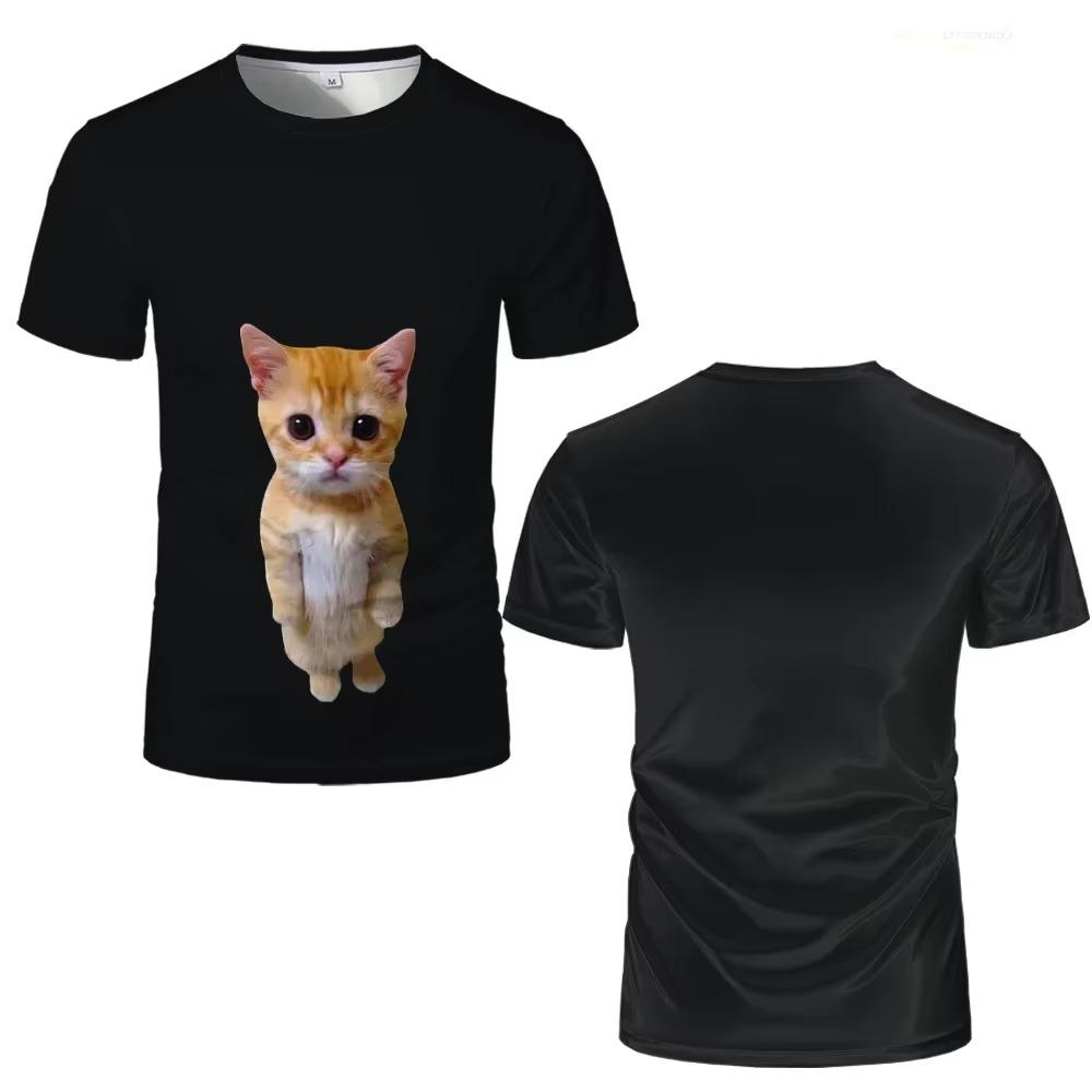 2024 Trendy New Cat Graphic T-Shirt Summer Fashion Casual T-Shirts For Man Comfortable And Breathable Short Sleeve Funny T Shirt