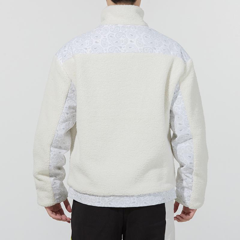 Puma Paisley Woven Patch Sherpa Jacket With Logo Men Jackets White 534976-93
