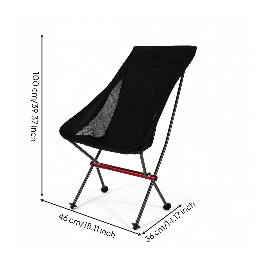 Portable High Back Folding Camping Chair Strong Support