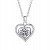 Silver Women' Necklace Heart with Cubic Zirconia ITALIAN Adjustable DIAMOND