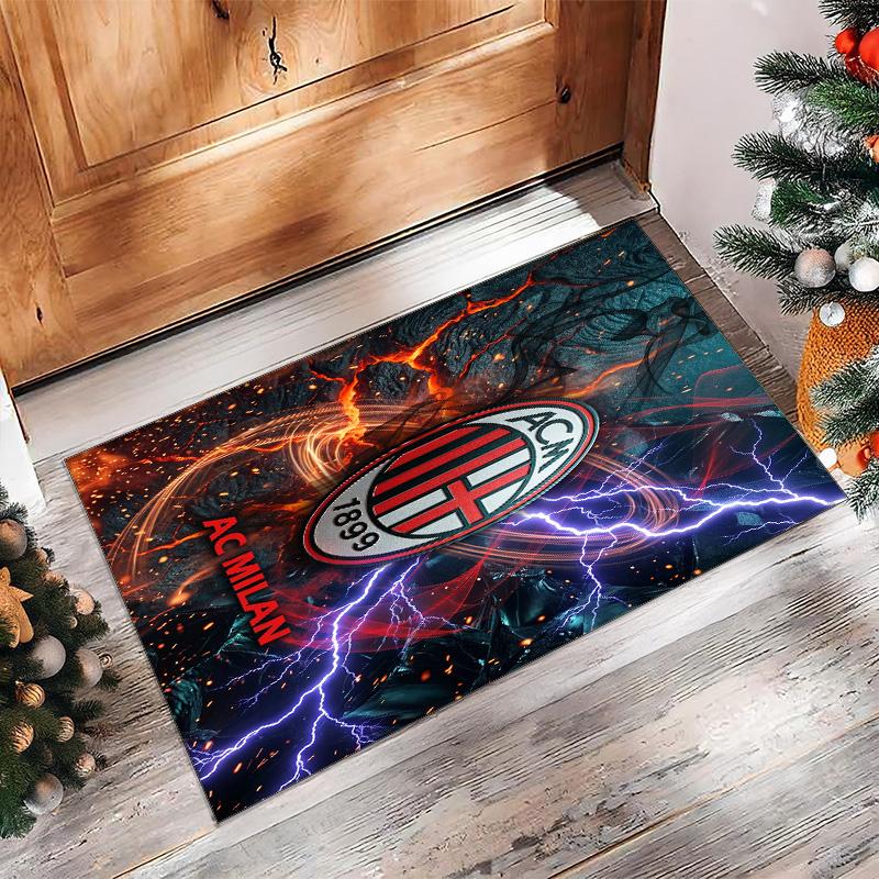 AC Milan Printed Flannel Area Rug Non Slip Soft Polyester Floor Carpet Indoor Decor Mat for Bedroom Living Room Sofa Game Room Home Decoration