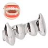 2 buc Decor Dentar Bling cu Un Singur Dinte pentru Petrecere de Halloween, Spectacol Hip Hop, Argintiu