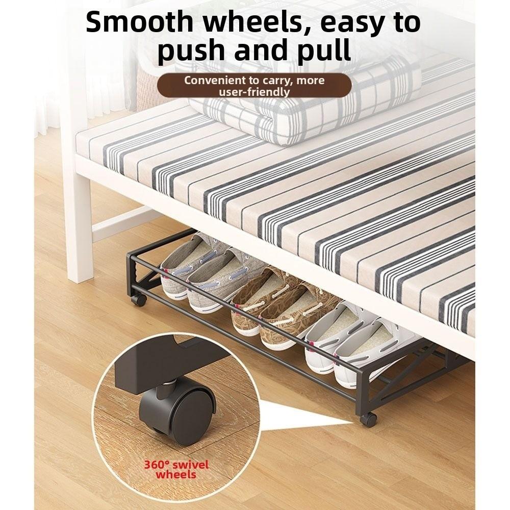 Simple Movable Shoe Storage With Wheels Pull-Out Shoe Rack Hidden Under-Bed Shoe Rack Home