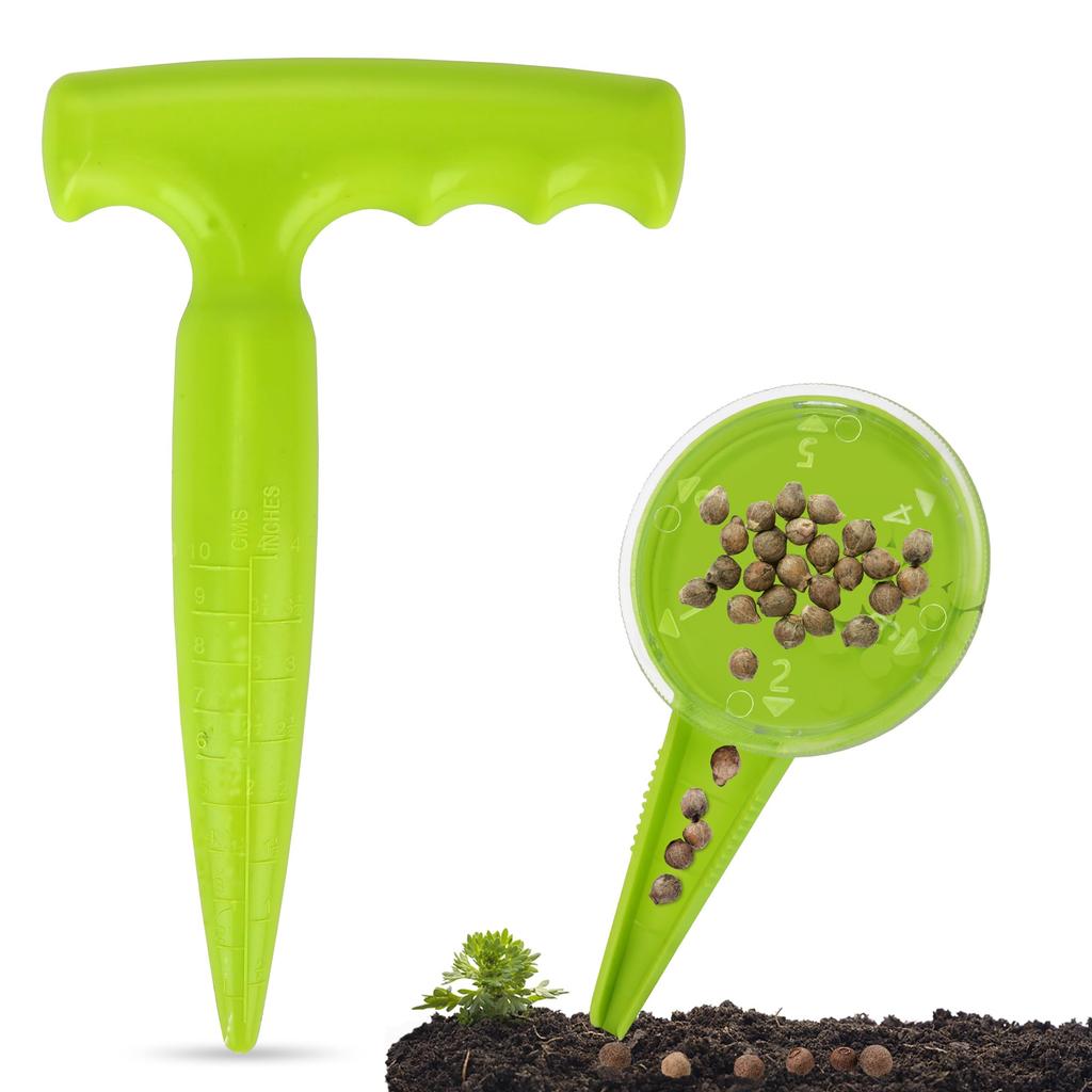 Hand Dibbler Gardening Tool Planting Dibber for Measurement Sowing Seeds Bulbs Flower Pot Planter for Vegetable Garden