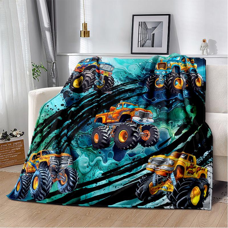M-Monster Jam Grave Digger Truck Sofa Blanket Lightweight Warm Insulation Blanket Bed Office Car Knee padsThrow Blanket
