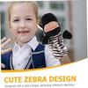 Zebra Finger Puppet with Mouth Opening Soft Plush Hand Puppet for Kindergarten Kids Parent-Child Interaction Puppet Theater Toy