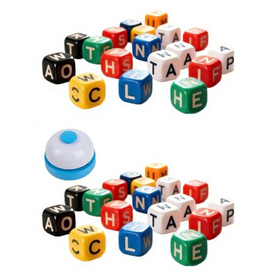 60Pcs/Set Dice Word Game Brain Exercise Scrambled Crossword Dice Game 1-5 Players Travel-Friendly Dice Board Game