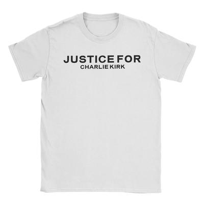 Men's Justice for Charlie Kirk T Shirts  100% Cotton Clothing Vintage Short Sleeve O Neck Tee Shirt Printed T-Shirts
