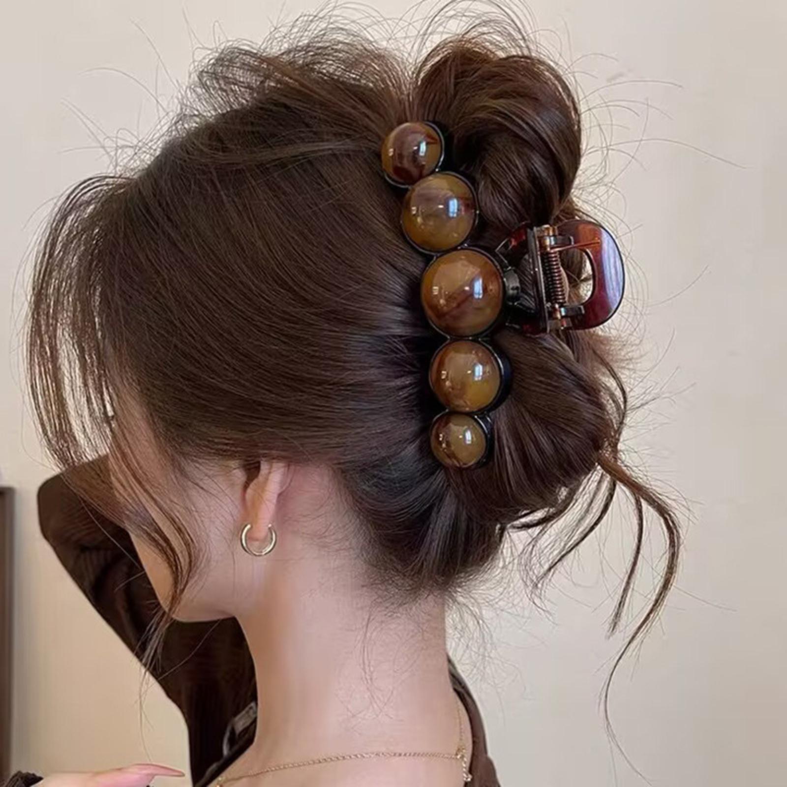 

Модная заколка для волос для дам One Size кофейный