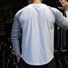 Men Shirt Contrast Colors Breathable Round Neck Soft Spring Top for Jogging