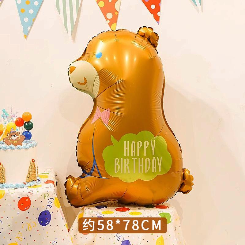 

Милый мультяшный животный алюминиевый фольгированный шар, оформление сцены для вечеринки по случаю дня рождения, реквизит для фотозоны на детском дне рождения Birthday Bear