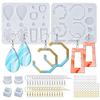 Earring Casting Moulds with Earring Hooks Jump Rings for DIY Resin Jewelry Craft