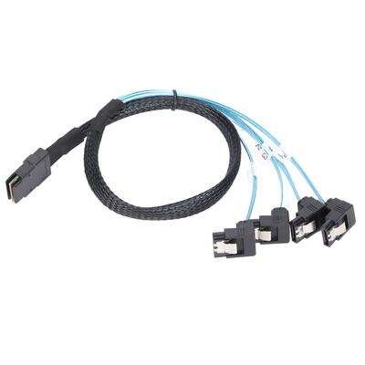 Mini SAS 36PIN Cable Plastic Durable 12Gbps High Speed Stable Performance Mini SAS To 4 SATA Cable