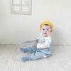 Unisex Baby Knitted Wool Beret - Spring/Autumn Style, Warm, Solid Color, Trendy Children's Painter Hat