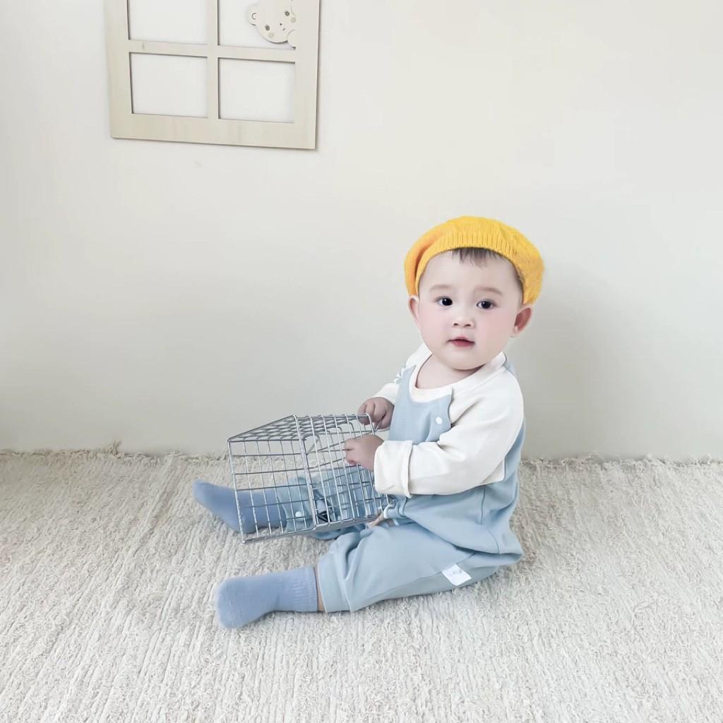Unisex Baby Knitted Wool Beret - Spring/Autumn Style, Warm, Solid Color, Trendy Children's Painter Hat