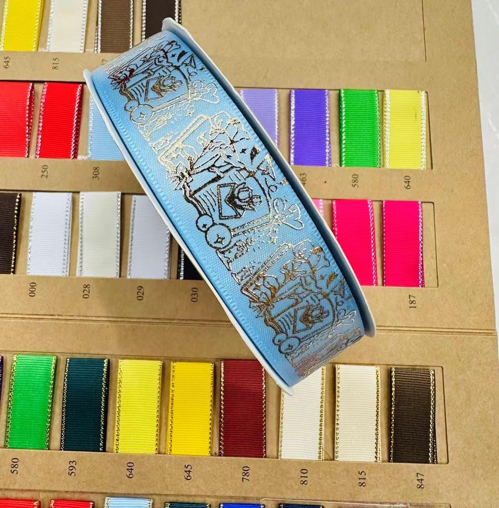 2.5cm Wide Magic Book Ribbon - Hot Stamping Handmade Bow for Jewelry and Gift Box Accessories