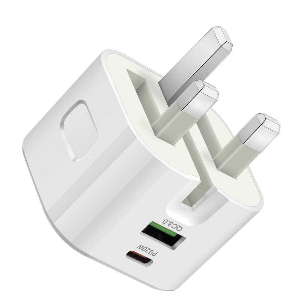Pd20w British Standard Charger Qc3.0 Foldable Plug Charger Head For Apple Samsung Phones