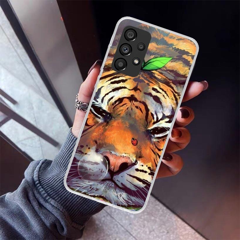 Superior Tiger Pattern Art Phone Case For Samsung Galaxy A52 A51 A50S A32 A22 A12 A02S A72 A71 A31 A70 A30S Note 20 Ultra 10 Plu