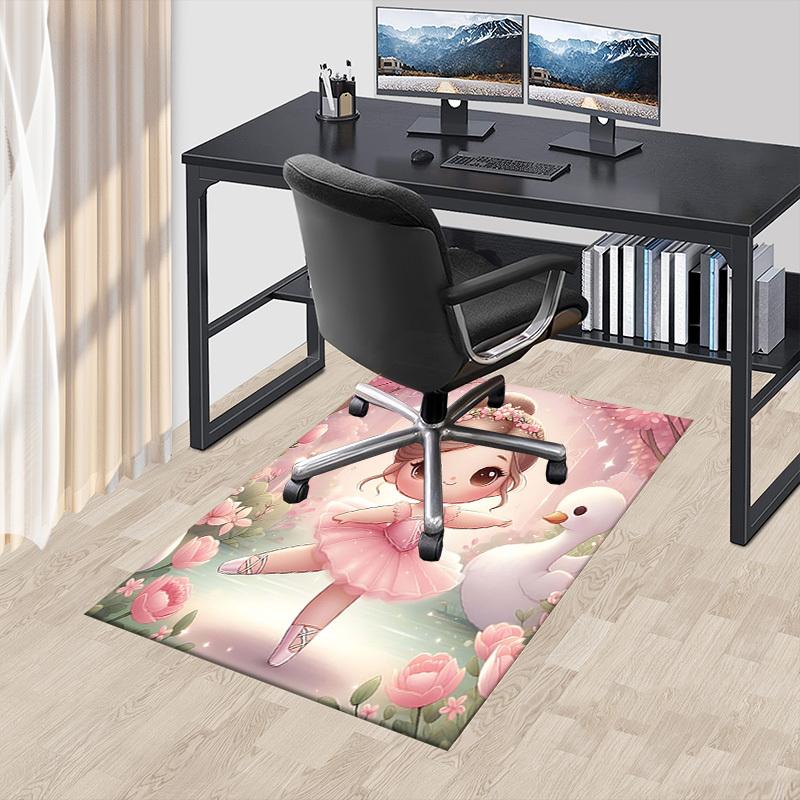 1PC Ballerina Swan Anti-slip Carpet, Suitable for Office, Bedroomand Playrooms. It Can Also Be Used As a Sofa Footrest cover-W80