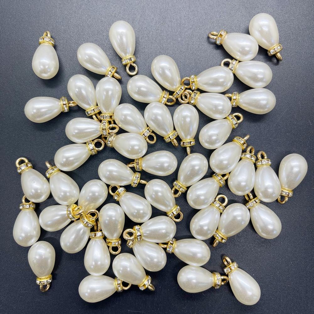 Lustrous Teardrop Imitation Pearl Pendant DIY Charm Jewelry Accessories
