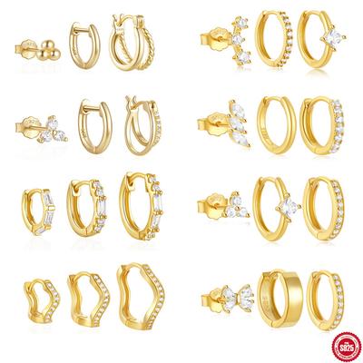 S925 Sterling Silver Daily Temperament Matching Set Earrings Earrings Women'S Earrings Stud Earrings Set