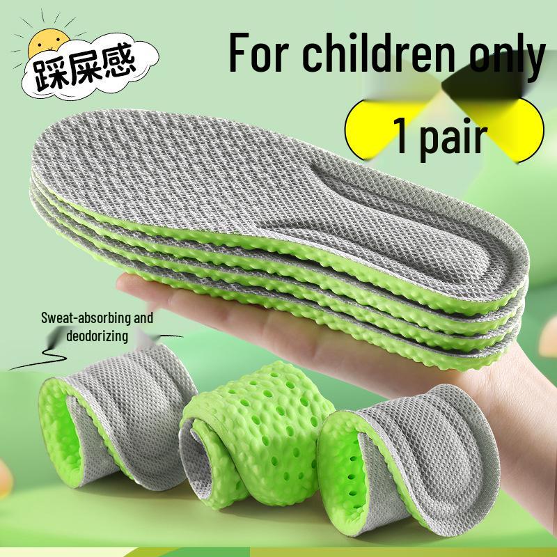 

High-Quality, Affordable Children s Super-Soft Sports Insoles: Sweat-Wicking, Anti-Odor, Breathable, Elastic, Shock-Absorbing for Boys & Girls 33-34 [Adjustable]