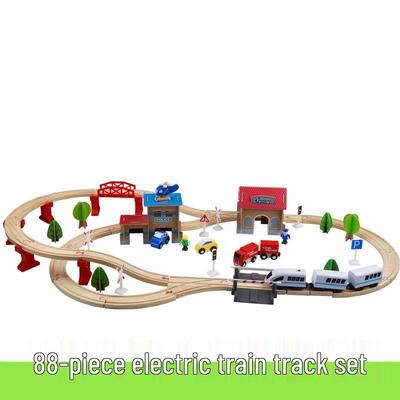 88-Piece Wooden Train Set for Kids - Educational and Powered Track Toys