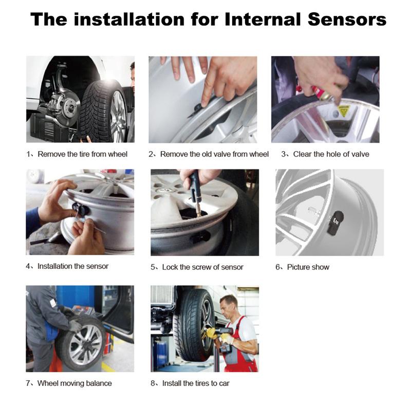 Android Navigation Alarm System Tire Pressure Monitoring System Wireless Transmission TPMS With 4 Sensors USB Android Car TPMS
