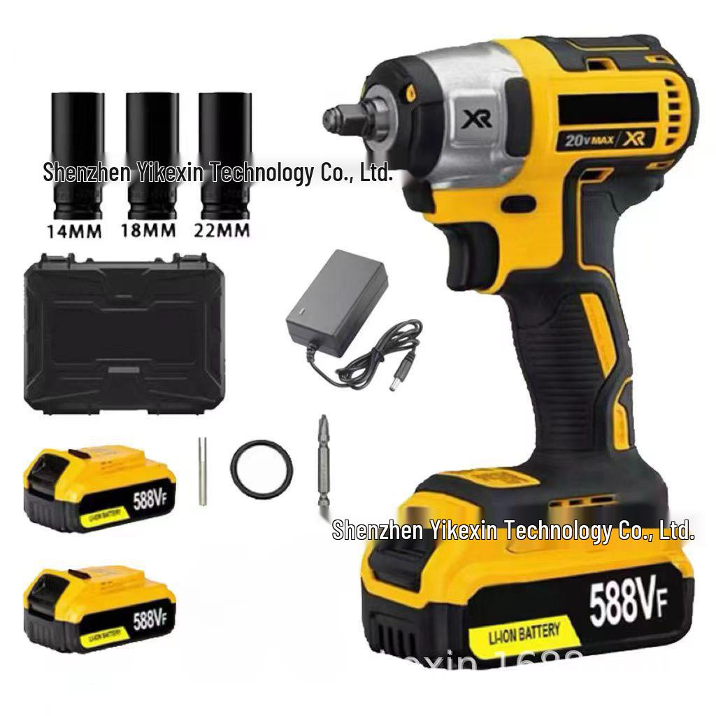 Rechargeable Brushless Electric Impact Wrench with Large Torque, Lithium Battery, and Auto Repair Screwdriver Function
