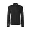 Stand Collar Half-Zip Knitted Long Sleeve T-Shirt Men Tops Deep-Black A11M517209FBK