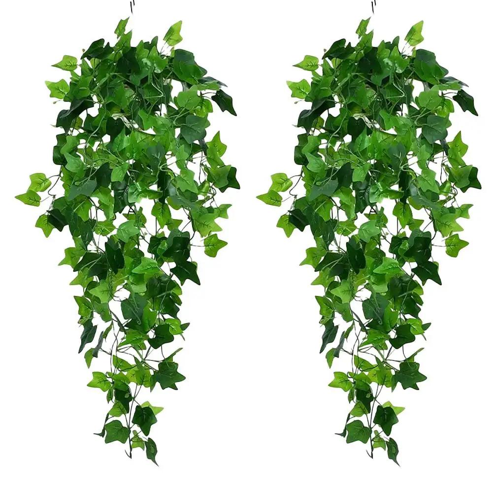 

2pcs Simulated Wall Hanging Artificial Ivy Leaf 100cm Realistic Green Plastic Cloth Decor For Home Garden Wedding Indoor Ou A6B9