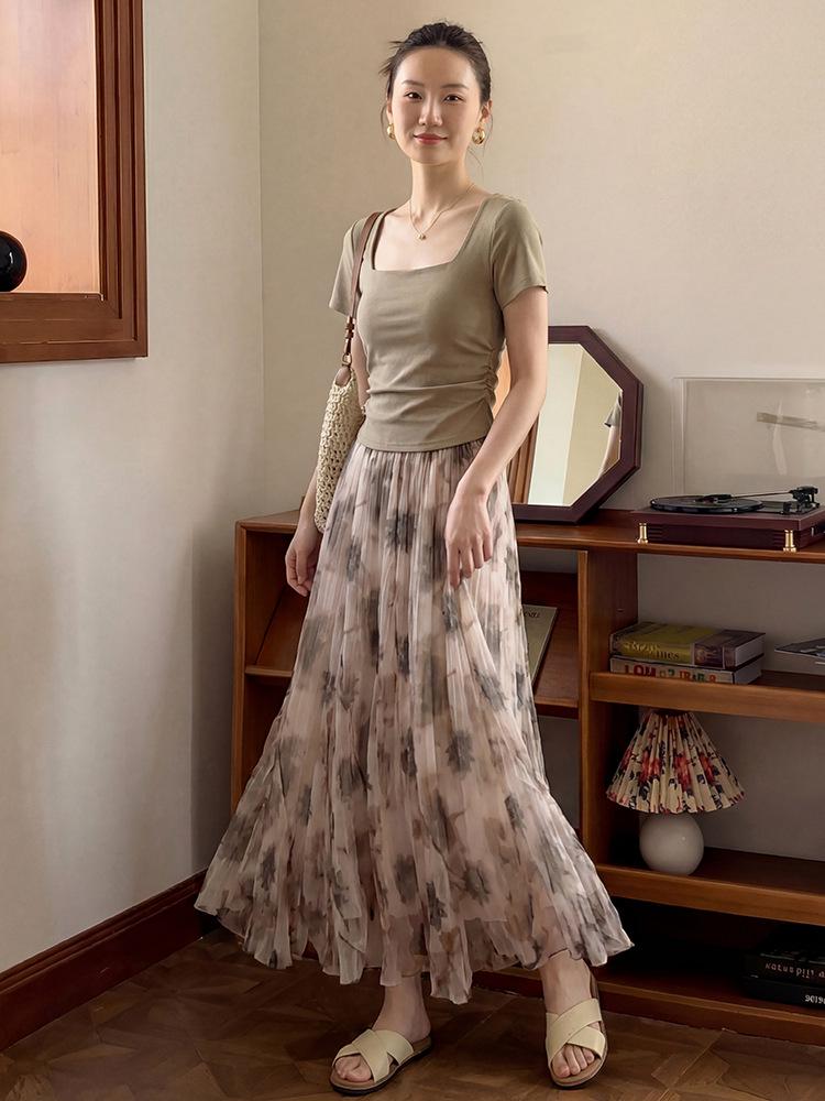 Fei Yuan Irregular Hem Midi Skirt - Women's Early Spring Fashion