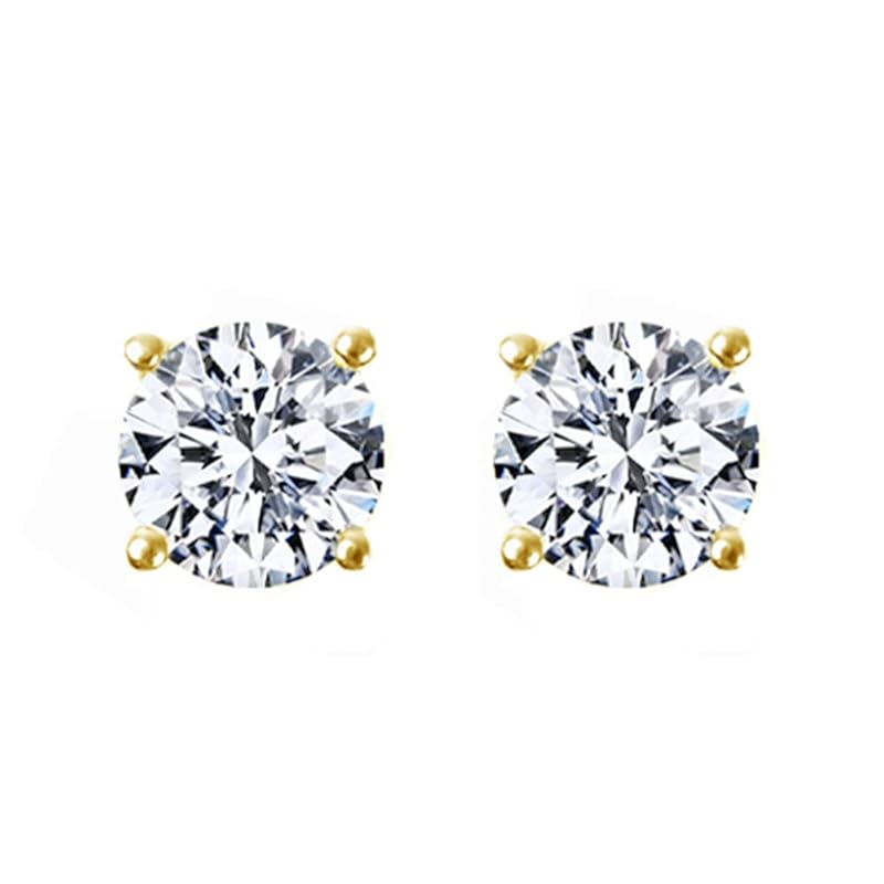 

Diamond Lab moissanite earrings ladies one grain SV925 Popularity gold 0.5ct With silicone catch [Gift box set]